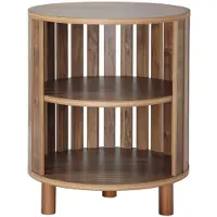 CALICOSY Ronde bijzettafel met open latten h50 cm