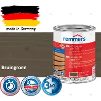 Remmers HK Lazuur 3-in-1 [plus] Bruingroen - Premium Houtbeits voor Buiten | Transparant, Sneldrogend, Oplosmiddelarm | 0,75Liter