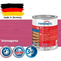 Remmers HK Lazuur 3-in-1 [plus] Telemagenta - Premium Houtbeits voor Buiten | Transparant, Sneldrogend, Oplosmiddelarm | 0,75Liter