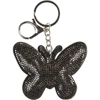 Clayre & Eef Sleutelhanger Vlinder 8x2x11 cm Zilverkleurig Synthetisch