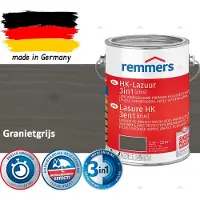 Remmers HK Lazuur 3-in-1 [plus] Granietgrijs - Premium Houtbeits voor Buiten | Transparant, Sneldrogend, Oplosmiddelarm | 2,5Liter