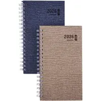 Brepols agenda 2026 - ECORAMA [0.780] - KAZAR - Zakagenda - 1 week op 2 pagina's - Weekoverzicht - Wire-O - Bruin - 8.9 x 16 cm