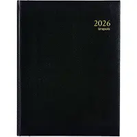Brepols bureau agenda 2026 - AMBASSADOR [0.116] - LIMA - Bureau agenda - 1 dag op 1 pagina - Dagoverzicht - Zwart - 17 x 22 cm