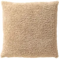 Dutch decor CARA - kussenhoes 60x60 cm - teddylook - beige - met rits - zonder binnenkussen