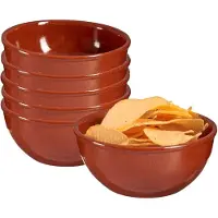 La Dehesa Soepkommen / serveer schaaltje - 6x - terracotta - D18 x 7 cm - aardewerk - Spaanse sfeer - 1000 ml