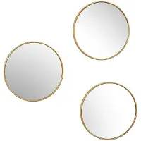 Home Deco Factory Wandspiegel Toronto - 3 stuks - goud - D26 cm - kunststof