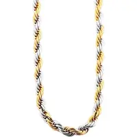 Akzent - koord ketting - RVS - IP-plated - bicolor - Ø4mm / 60cm.