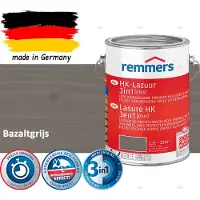 Remmers HK Lazuur 3-in-1 [plus] Bazaltgrijs - Premium Houtbeits voor Buiten | Transparant, Sneldrogend, Oplosmiddelarm | 2,5Liter