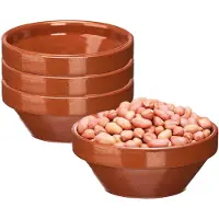 La Dehesa Soepkommen / serveer schaaltje - 4x - terracotta - D15 x 6 cm - aardewerk - Spaanse sfeer - 600 ml