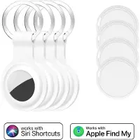 WISEQ Set van 4 GPS Trackers Wit – Sleutelvinder– Keyfinder Geschikt voor Apple iPhone 4 stuks - Werkt met Find My – GPS Tag