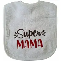 Funnies Witte slab met "Super Mama" - moederdag, zwanger, cadeautje, kraamcadeau, grappig, geschenk, baby, tekst