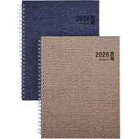 Brepols bureau agenda 2026 - ECOTIMING [0.180] - KAZAR - Bureau agenda - 1 week op 2 pagina's - Weekoverzicht - Wire-O - Blauw - 17.1 x 22 cm