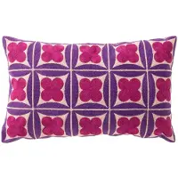 Dutch decor CLOVER - sierkussen 30x50 cm - geometrisch - geborduurd - Deep Lavender - paars - Inclusief binnenkussen - Luxe kussens voor woonkamer & bank