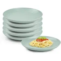 PlasticForte Rond bord/camping bord - 8x - D20 cm - groen - kunststof - onbreekbaar - servies