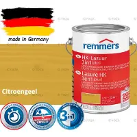 Remmers HK Lazuur 3-in-1 [plus] Citroengeel - Premium Houtbeits voor Buiten | Transparant, Sneldrogend, Oplosmiddelarm | 2,5Liter