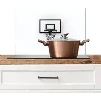 KitchenYeah Spatscherm keuken 60x40 cm - Kookplaat achterwand Basketbalbord - Minimalistisch - Zwart - Muurbeschermer - Spatwand fornuis - Hoogwaardig aluminium