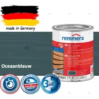 Remmers HK Lazuur 3-in-1 [plus] Oceaanblauw - Premium Houtbeits voor Buiten | Transparant, Sneldrogend, Oplosmiddelarm | 0,75Liter