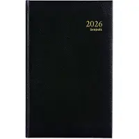 Brepols bureau agenda 2026 - SATURNUS BASIC [0.015] - LIMA - Bureau agenda - 1 dag op 1 pagina - Dagoverzicht - Zwart - 13 x 20.8 cm