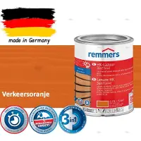 Remmers HK Lazuur 3-in-1 [plus] Verkeersoranje - Premium Houtbeits voor Buiten | Transparant, Sneldrogend, Oplosmiddelarm | 0,75Liter