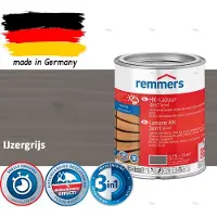 Remmers HK Lazuur 3-in-1 [plus] IJzergrijs - Premium Houtbeits voor Buiten | Transparant, Sneldrogend, Oplosmiddelarm | 0,75Liter