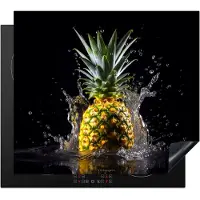KitchenYeah Inductie beschermer 60x52 cm - Ananas - Fruit - Water - Afdekplaat voor kookplaat - Inductieplaat mat - Beschermingsmat - Beschermplaat - Keuken bescherm decoratie - Afdek kookplaten