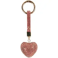 Clayre & Eef Sleutelhanger Hart 4x3x13 cm Rood Kunststof