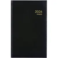 Brepols bureau agenda 2026 - BREFIX [0.016] - LIMA - Bureau agenda - 1 dag op 1 pagina - Dagoverzicht - Zwart - 11.3 x 18.2 cm