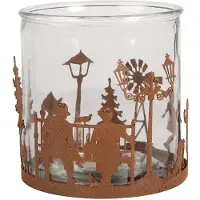 Clayre & Eef Waxinelichthouder Ø 15x15 cm Bruin Metaal