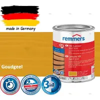 Remmers HK Lazuur 3-in-1 [plus] Goudgeel - Premium Houtbeits voor Buiten | Transparant, Sneldrogend, Oplosmiddelarm | 0,75Liter