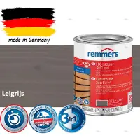 Remmers HK Lazuur 3-in-1 [plus] Leigrijs - Premium Houtbeits voor Buiten | Transparant, Sneldrogend, Oplosmiddelarm | 0,75Liter