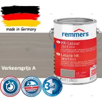 Remmers HK Lazuur 3-in-1 [plus] Verkeersgrijs A - Premium Houtbeits voor Buiten | Transparant, Sneldrogend, Oplosmiddelarm | 2,5Liter