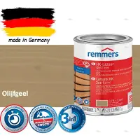 Remmers HK Lazuur 3-in-1 [plus] Olijfgeel - Premium Houtbeits voor Buiten | Transparant, Sneldrogend, Oplosmiddelarm | 0,75Liter