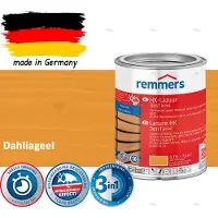 Remmers HK Lazuur 3-in-1 [plus] Dahliageel - Premium Houtbeits voor Buiten | Transparant, Sneldrogend, Oplosmiddelarm | 0,75Liter