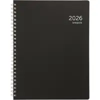 Brepols bureau agenda 2026 - TIMING [0.137] - RECYCLED PP - Bureau agenda - 1 week op 2 pagina's - Weekoverzicht - Wire-O - Zwart - 17.1 x 22 cm