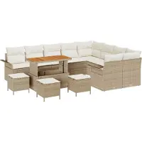 vidaXL Tuinbank Set 13 st 12-Aantal zitplaatsen Beige en Crème