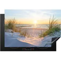 KitchenYeah Inductie beschermer 77x51 cm - Strand - Duinen - Natuur - Afdekplaat voor kookplaat - Bescherming inductieplaat mat - Beschermplaat - Beschermmat inductiekookplaat - Keuken accessoires