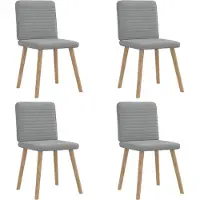 vidaXL Eetkamerstoelen 4 st stof lichtgrijs