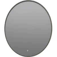 Guido Gusto Ronde badkamerspiegel Mauri gun metal met verwarming, LED verlichting en touch sensor 60x60cm