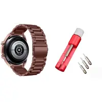 Strap-it Stalen schakel Smartwatch band + Toolkit - Geschikt voor Samsung Galaxy Watch Active / Active2 40 & 44mm / Galaxy Watch 3 41mm / Galaxy Watch 1 42mm / Gear Sport - Schakelarmband - brons-goud