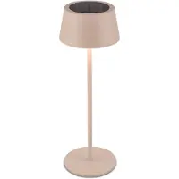 Briloner Awia - Solar Tafellamp Oplaadbaar - ook opgeladen via USB-C - dimbaar - CCT - draadloos - voor binnen en buiten - Ø11,5 x 32 cm - beige