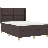 vidaXL Boxspring bed met LED-stripverlichting Bruin 140 x 200 cm Stof