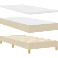 vidaXL Boxspring bed met hoofdeinde Crème 200 x 100 cm Stof