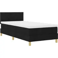 vidaXL LED Box Spring Bed met hoofdeinde Zwart 90 x 190 cm Stof