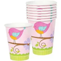 Amscan 8 bekertjes - geboorte meisje - Baby Girl - karton