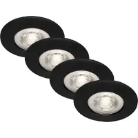 Briloner - Set van 4 LED Inbouwspots - badkamerverlichting - Ø9 cm - IP44 - 4.9 W - 480 Lm - 3.000 K - zwart
