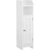 Vasagle Smalle toiletkast met verstelbare planken, Wit