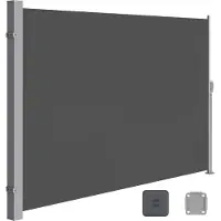 Songmics Uitschuifbare zijluifel met grondbevestiging, antraciet / 160 x 350 cm