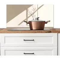 KitchenYeah Spatscherm keuken 90x45 cm - Kookplaat achterwand Vaas - Takken - Bessen - Minimalistisch - Muurbeschermer - Spatwand fornuis - Hoogwaardig aluminium