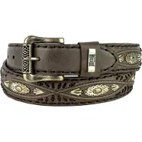 Mayura Boots Mayura Riem 338 Kastanje Cowboy Western Concho Vlechtwerk 4cm Breed Verwisselbare Gesp