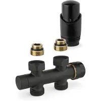 Plieger Onderblok radiator set valvola design recht zwart